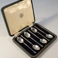 A cased set of silver teaspoons