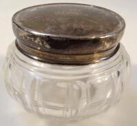 A George V silver and cut glass powder jar Birmingham 1951 by Harry Synyer and Charles Beddos