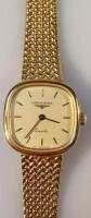 A ladies Longines stainless steel and gilt coloured wristwatch