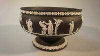 A Wedgwood black Basalt fruit bowl decorated with Neo Classical figures