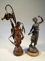 A 20thC Spelter figure of a lady in classical dress