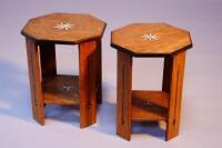 A pair of Victorian oak occasional tables
