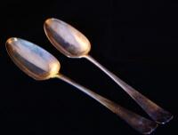 Two Georgian silver serving spoons