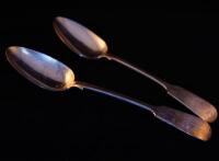 A pair of Victorian silver serving spoons