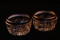 A pair of Edward VII cut glass silver rimmed salts