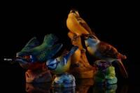 A selection of four Royal Worcester birds