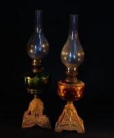 Two early Edwardian gas lamps