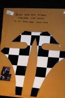 Thirty six sets of BMW Mini A panel chequered flag decals