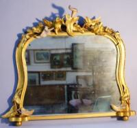 A 19thC giltwood over mantel mirror