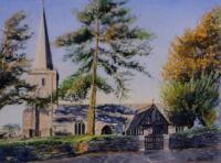 Ron Martin (20thC School). Church on a summers day