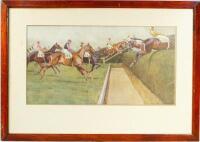 After Cecil Aldin. Racehorses jumping fences