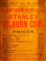 A Derby Kilburn Colliery Co advertising price list poster