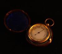 A 19thC gilt cased pocket barometer