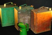 Three vintage petrol cans