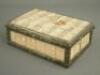 A white metal and mammoth tooth ivory rectangular snuff box