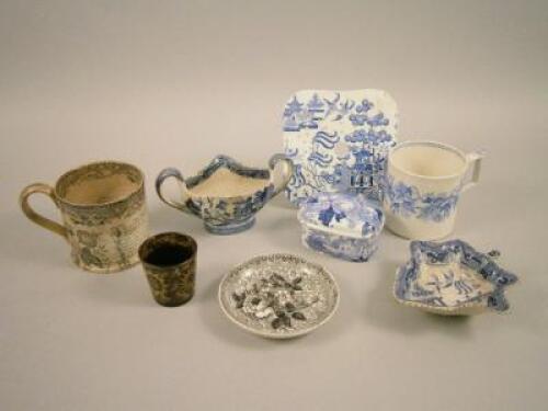 Various 19thC transfer printed items