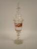 A 19thC Bohemian ruby tinted and clear glass goblet and cover