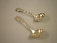 A pair of William IV silver Fiddle pattern small ladles