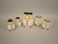 A set of five Goebel clown figures