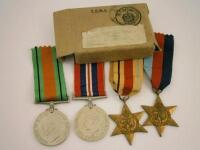 A group of Second World War medals