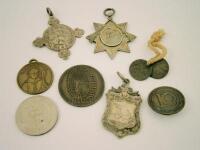 A collection of medallions and medals