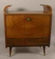 A 1950's / 60's retro walnut and brass low drinks cabinet