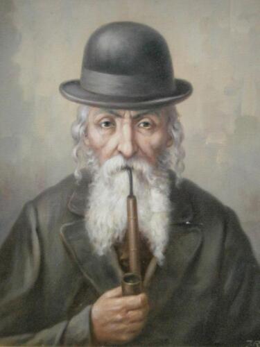 J Rut (20thC). Old man smoking a pipe