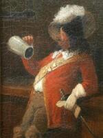 19thC British School. Cavalier with empty tankard