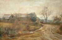 Ben Fisher (19th/20thC). Farmstead with horse and ducks