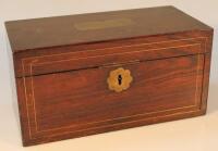 A mid 19thC rosewood tea casket