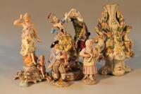 A modern Sitzendorf porcelain figure group of a dancing couple