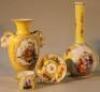 A Dresden porcelain yellow vase