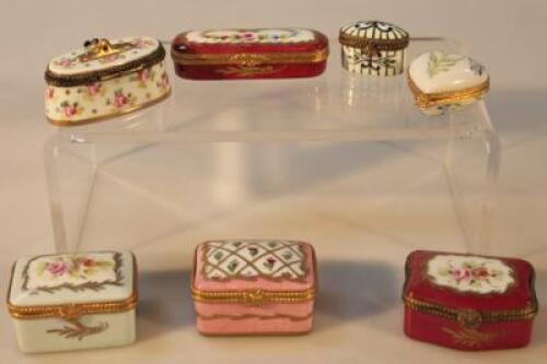 Seven various modern Limoges