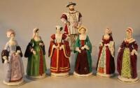 A Sitzendorf Henry VIII and six wives figure set