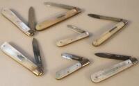 Various early 20thC mother of pearl and other penknives and fruit knives