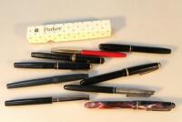 A quantity of various fountain pens