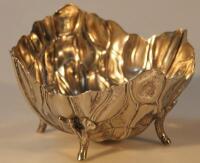 An early 20thC silver plated cabbage leaf design bowl