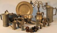 A quantity of 19thC and later pewter