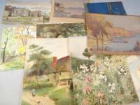 Seven various late 19th/early 20thC school watercolours