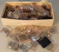 A large quantity of pre-decimal half crowns and other coins