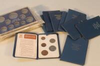 Nine British First Decimal Coin sets