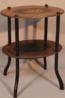 A Victorian rosewood part inlaid two tier occasional table