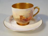 A Harry Stinton Royal Worcester cup and saucer