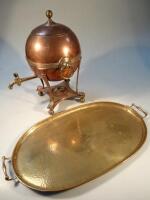 An early 20thC copper and brass samovar