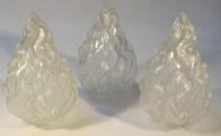 A set of three early 20thC frosted glass light shades