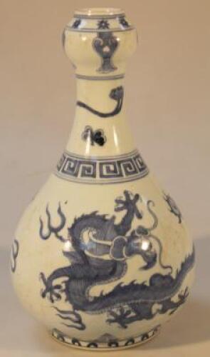 A Ming style Chinese bottle vase