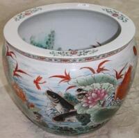 A Japanese earthenware fish bowl