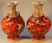 A pair Meiji period Japanese satsuma vases