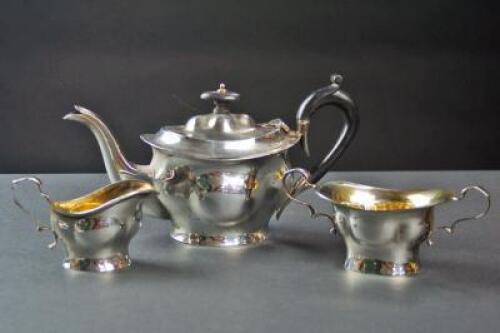 An Edwardian silver part-tea service