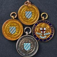 A selection of George V football medals for Cavendish FC